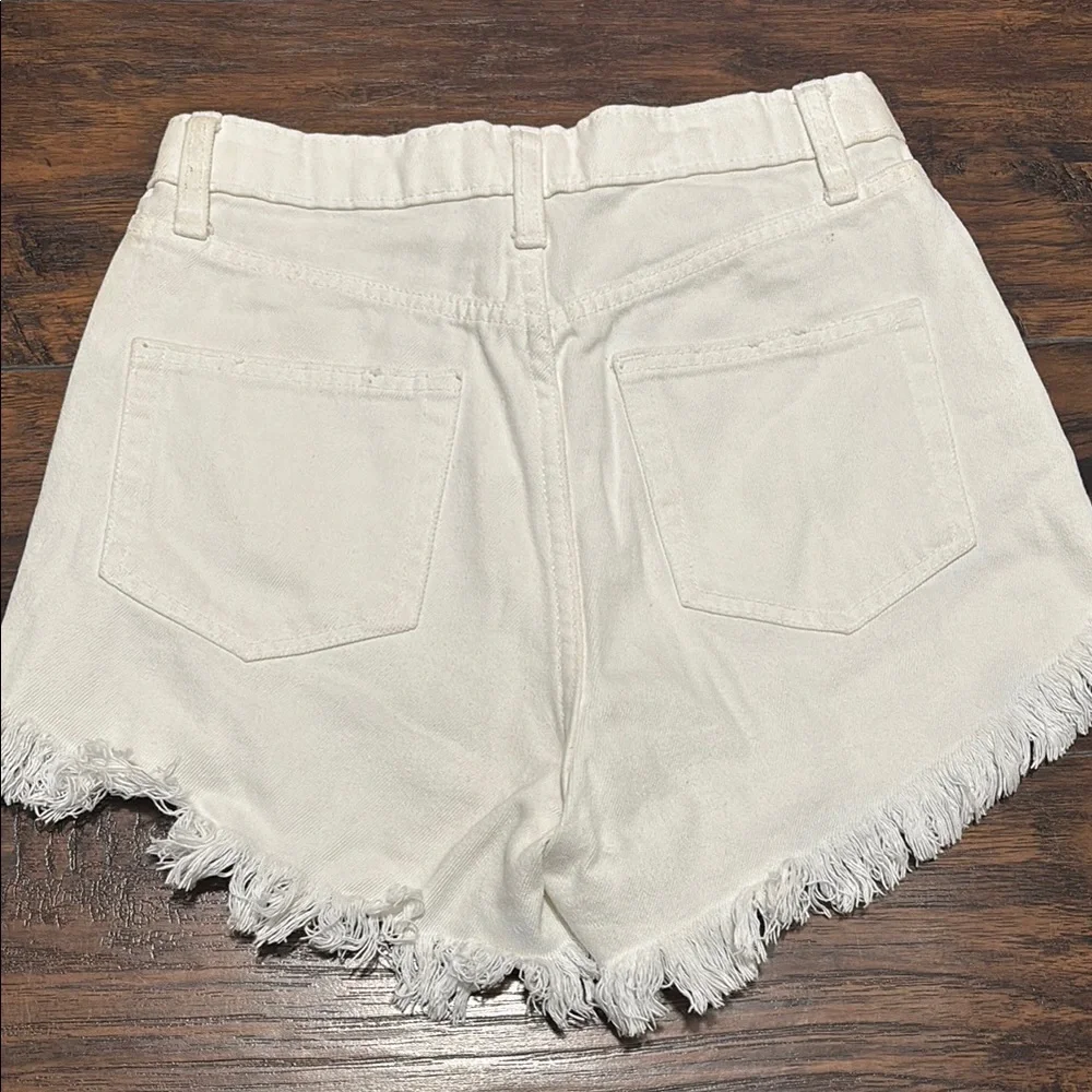 Wild Fable White Jean Shorts Distressed Frayed Hem